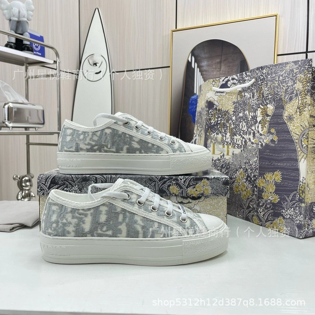 Dior B23 Low-Top Sneakers Peach Floral Mesh Canvas Shoes - 8
