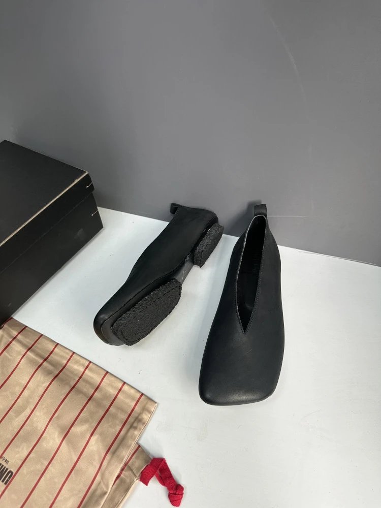 Maison Margiela Tabi Loafers Black Leather Shoes - 12