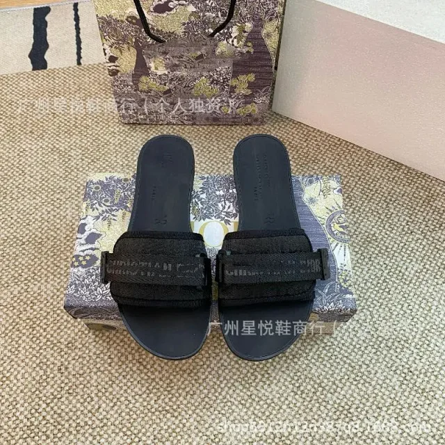 Dior Slippers Embroidered Logo Strap Flat Slides product detail image 10