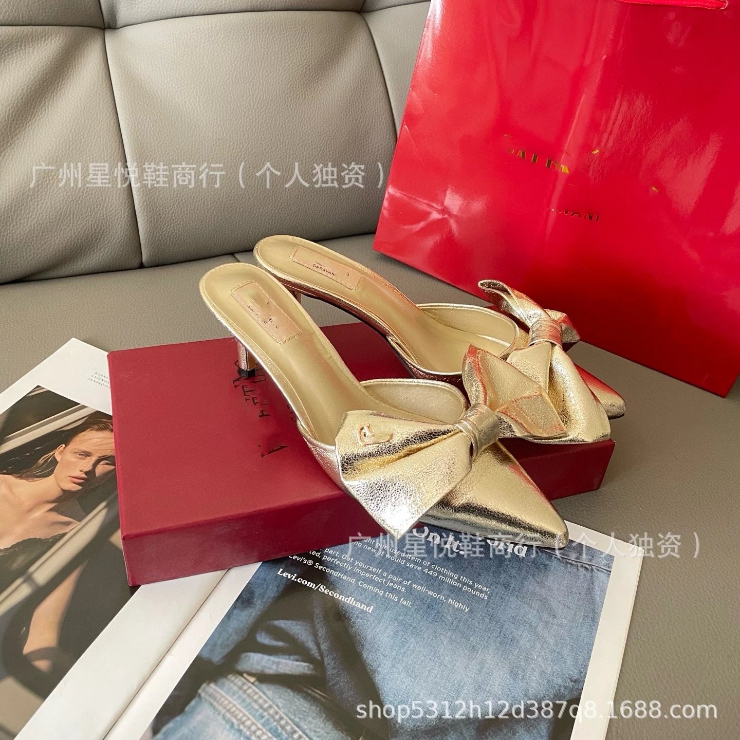 GRA Bow-Knot Mule Silver Heels - 20