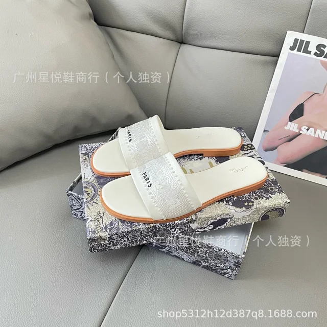 Dior Slippers Perforated Logo Strap Slide product detail image 16