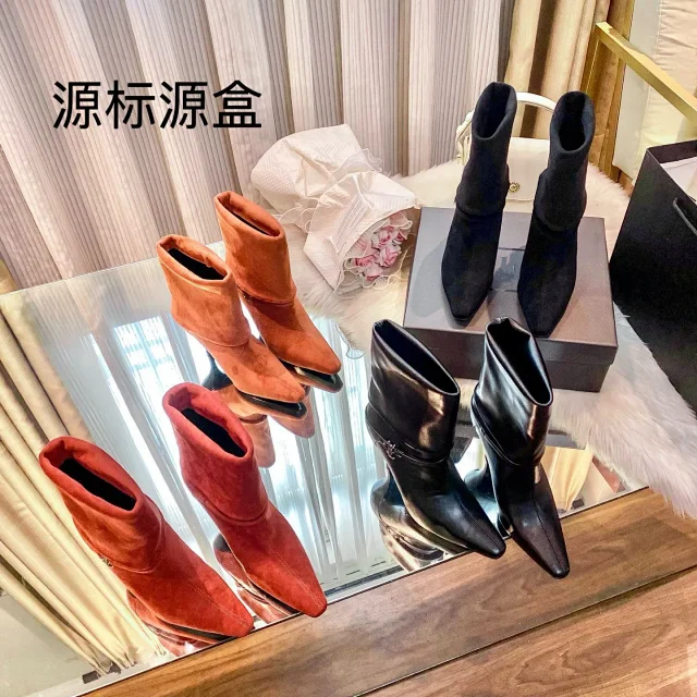 Saint Laurent Boots Fold-Over Shaft Pointed-Toe Stiletto product detail image 1