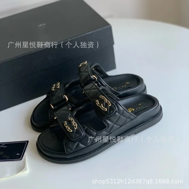 Chanel Slippers Quilted Double-Strap Bow Slide Sandals product detail image 23