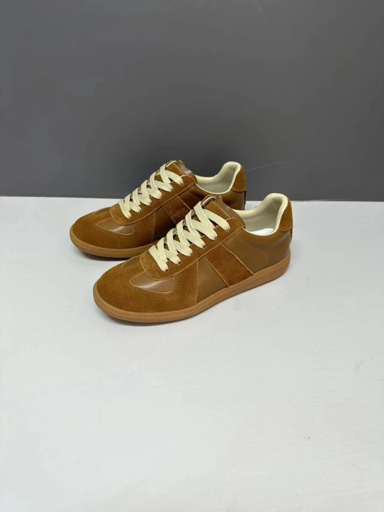 Maison Margiela Replica Sneakers Tan Suede Casual Shoes - 29