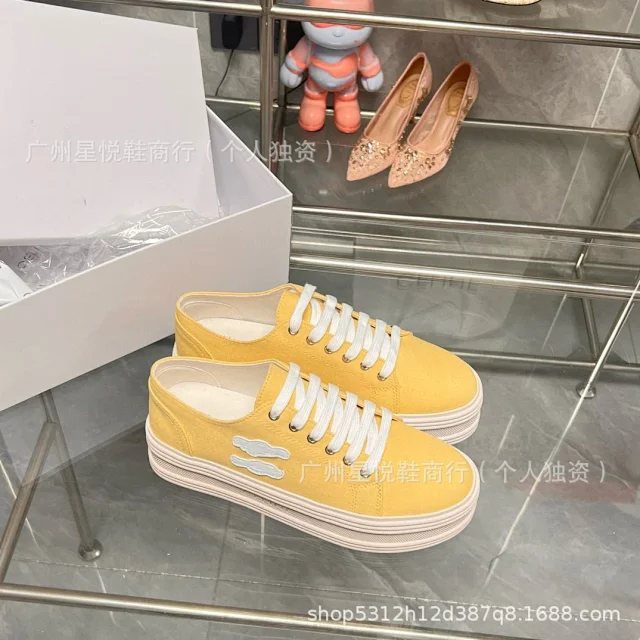 Unbranded Sneakers Low-Top Canvas Platform with Crocodile Appliqué product detail image 9