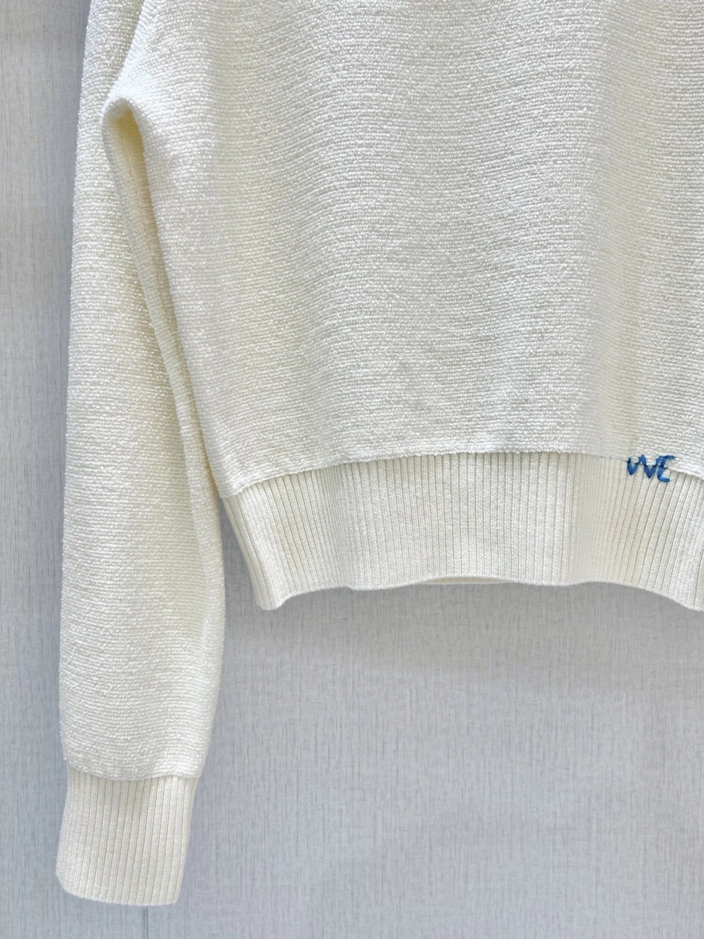 MMY Cropped Ribbed Knit Sweater Off-White - 4