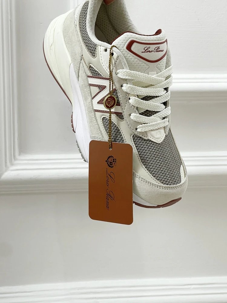 New Balance 990v6 Beige Burgundy Sneakers - 14