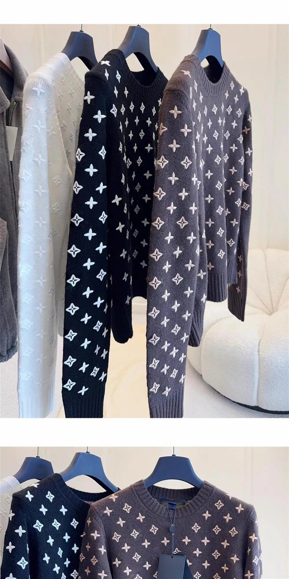 Louis Vuitton Monogram Knit Sweater Navy - 9