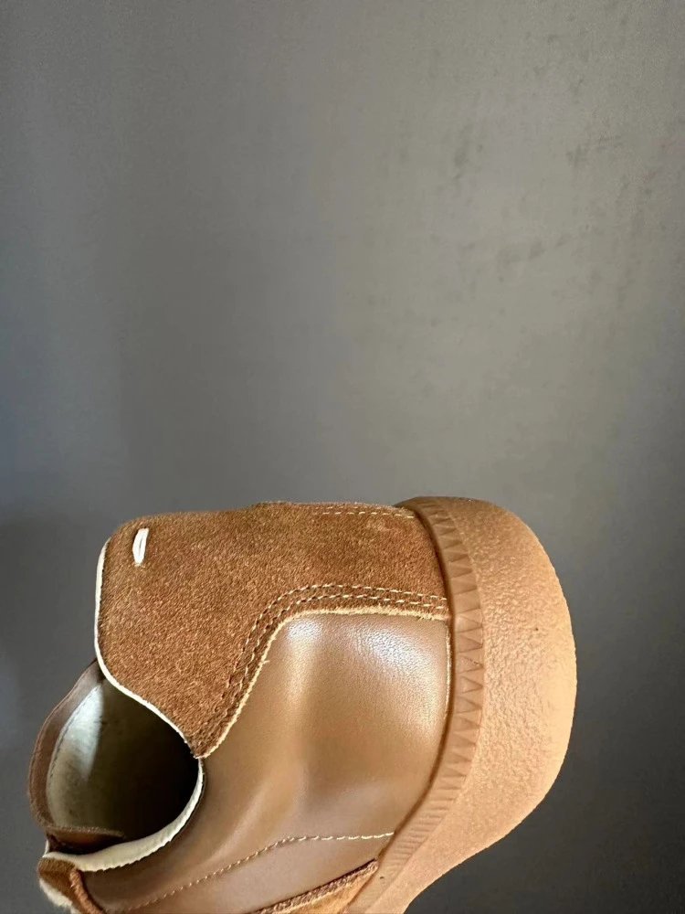 Maison Margiela Replica Sneakers Tan Suede Casual Shoes - 33