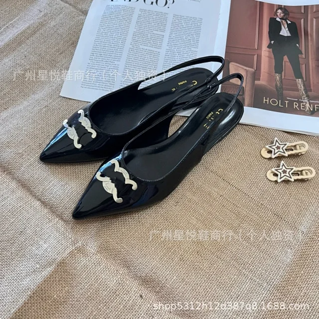 Unbranded High Heels Pointed-Toe Slingback with Metal Buckle product detail image 4