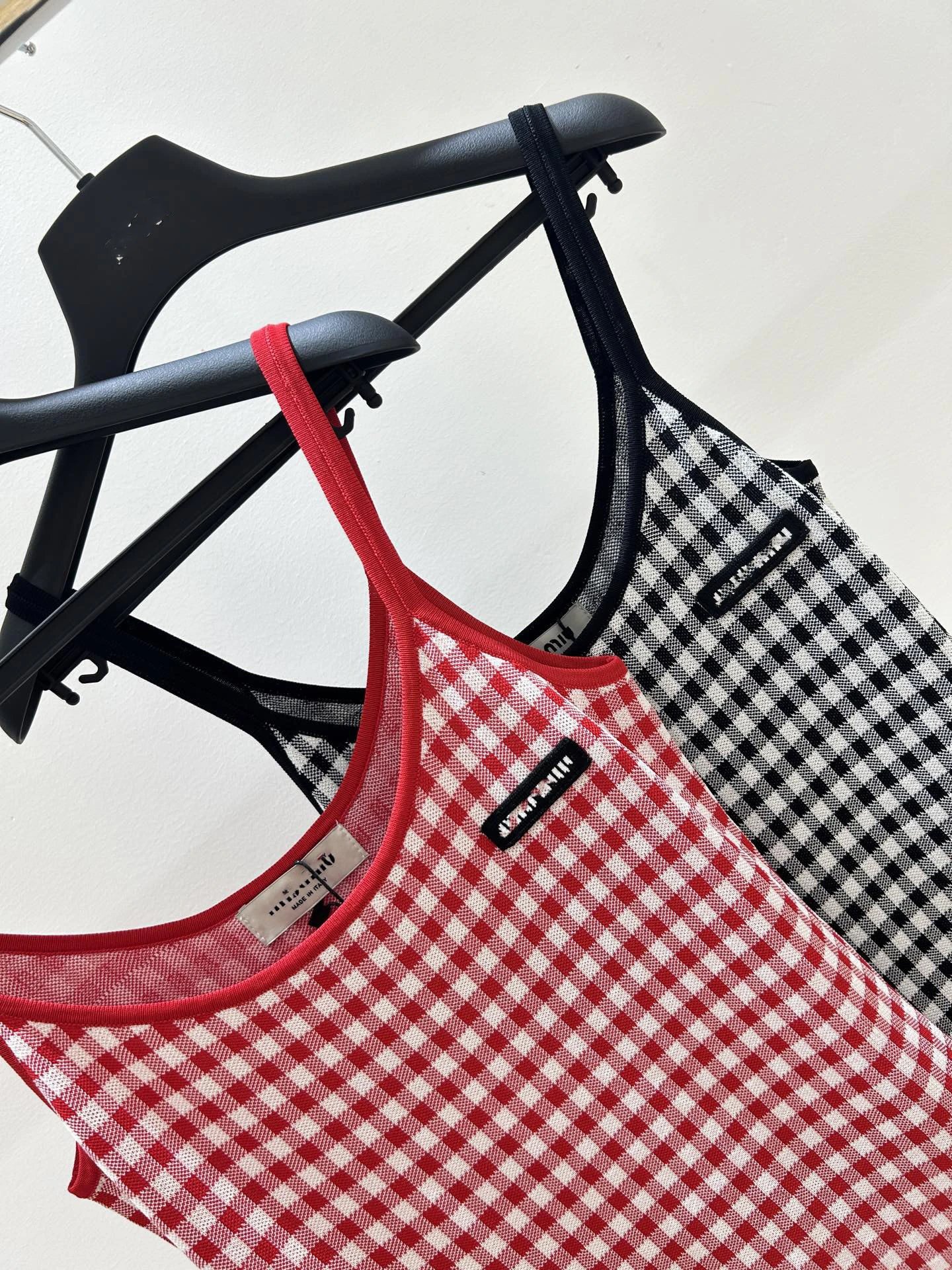 GRA Gingham Red-White Checkered Slip Dress - 9