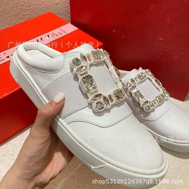 Roger Vivier Sneakers Rhinestone Square Buckle Slip-On product detail image 18