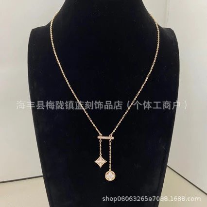 Design Double-Drop Pendant Necklace Silver - 4