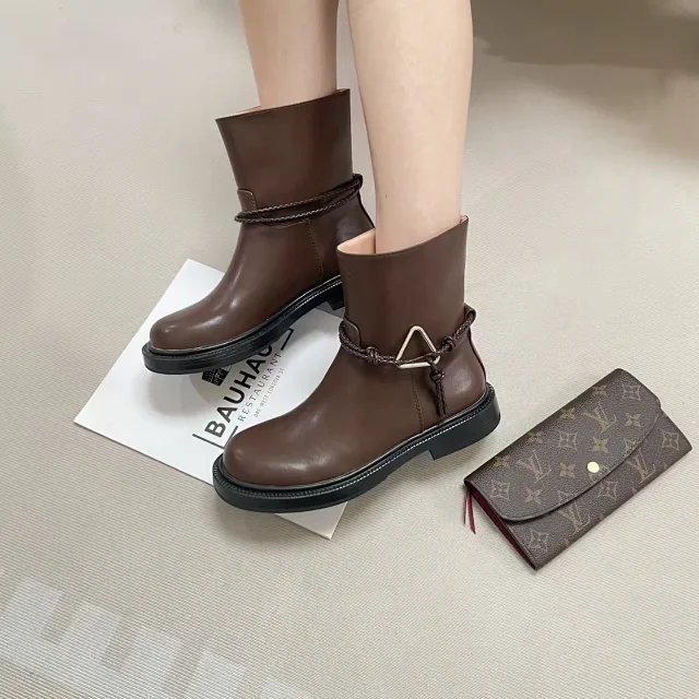 Unbranded Boots Round-Toe Braided Strap Buckle Ankle product detail image 1