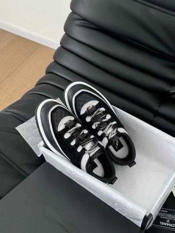 Chanel Sporty Sneakers Beige and Black Chunky Sneakers - 3