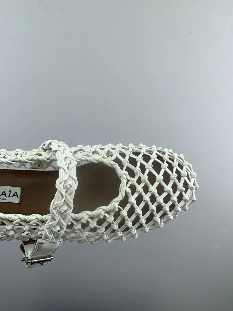 Maison Margiela Tabi Mesh Mary Janes Gold Shoes - 17