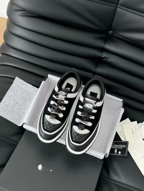 Chanel Sporty Sneakers Beige and Black Chunky Sneakers - 5