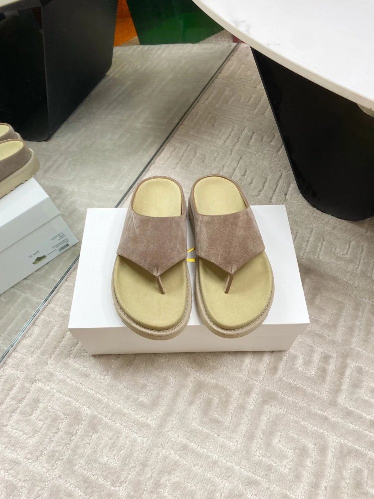 Gallery Dept. Suede Slide Sandals Olive Green Slippers - 10