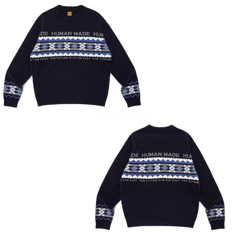 Human Made Fair Isle Knit Sweater Navy - 6