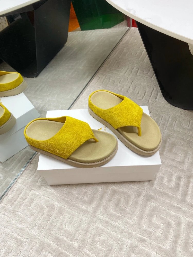 Gallery Dept. Suede Slide Sandals Olive Green Slippers - 20