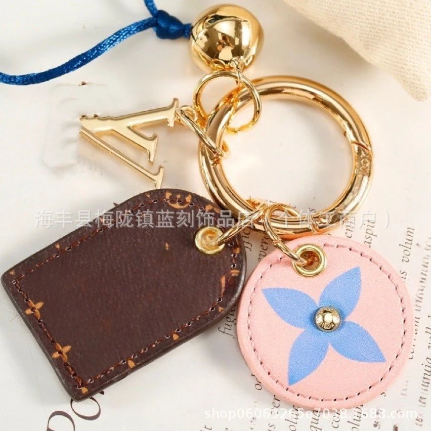Strawberry Charm Keychain with Initial 'A' Gold-Tone Accessories - 4