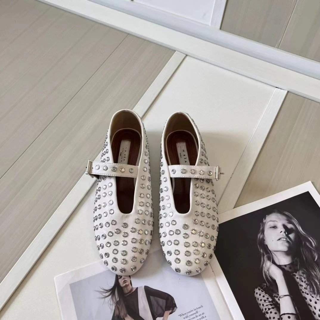 Valentino Garavani Rockstud Mary Jane Loafers White Leather Shoes - 7
