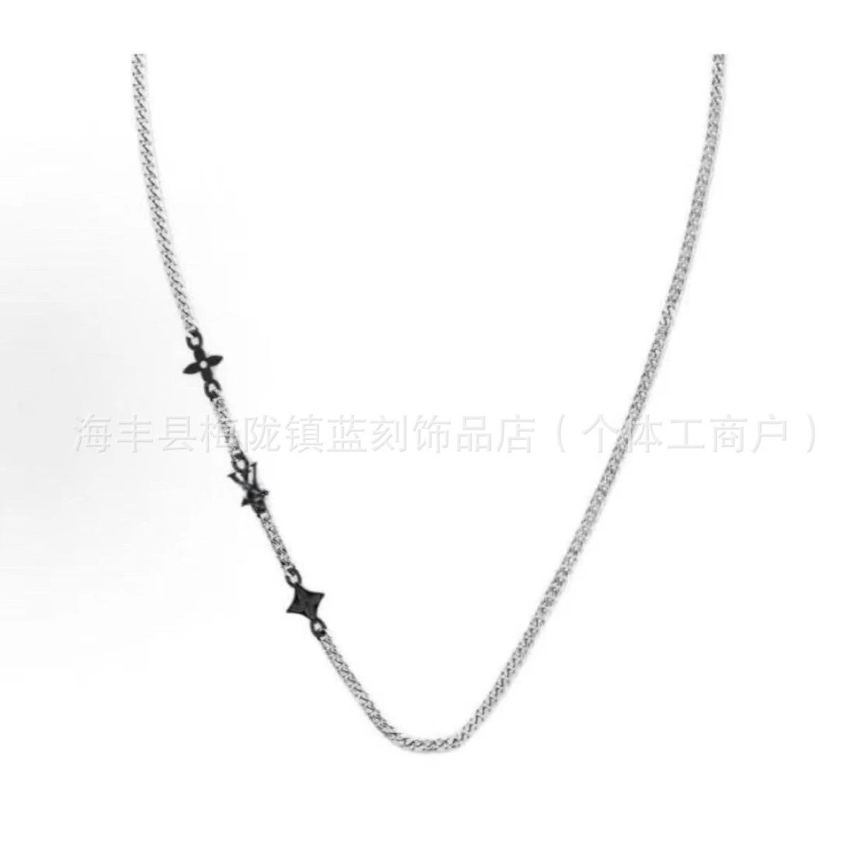 Louis Vuitton Monogram Star Chain Necklace Silver - 1