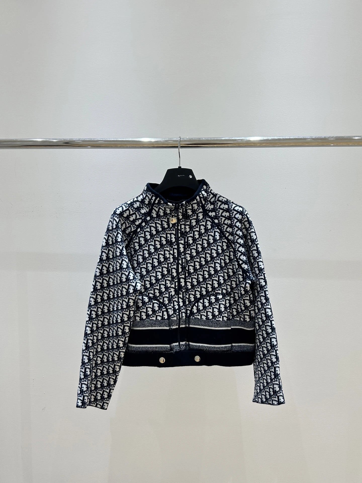 Dior Oblique Knit Jacket Gray Multicolor Outerwear - 7