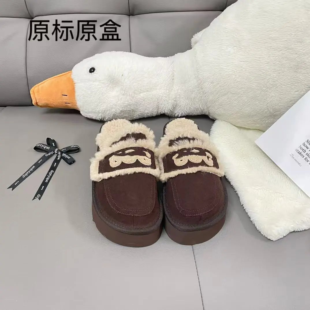 UGG Slippers Platform Shearling Logo Strap image 2