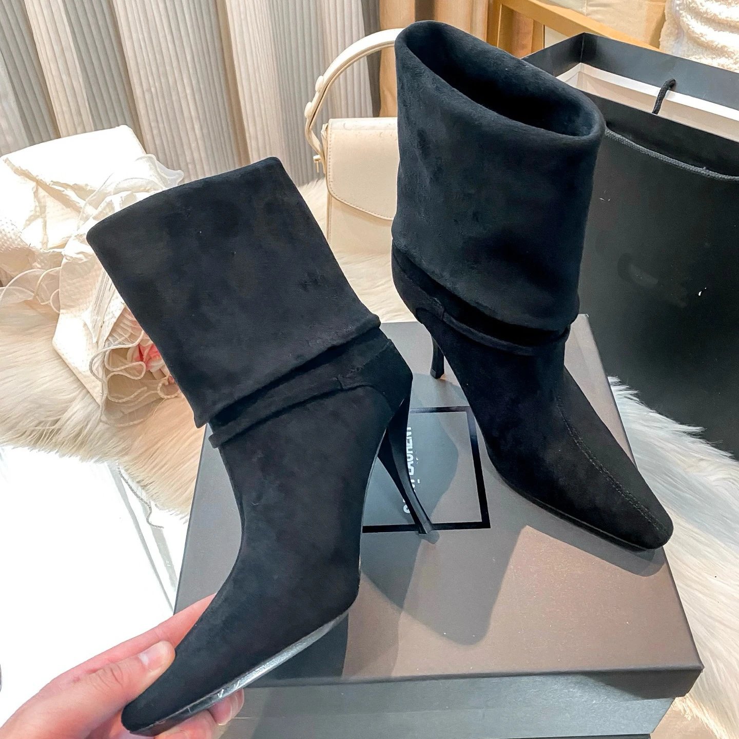 Saint Laurent Boots Fold-Over Shaft Pointed-Toe Stiletto image 4