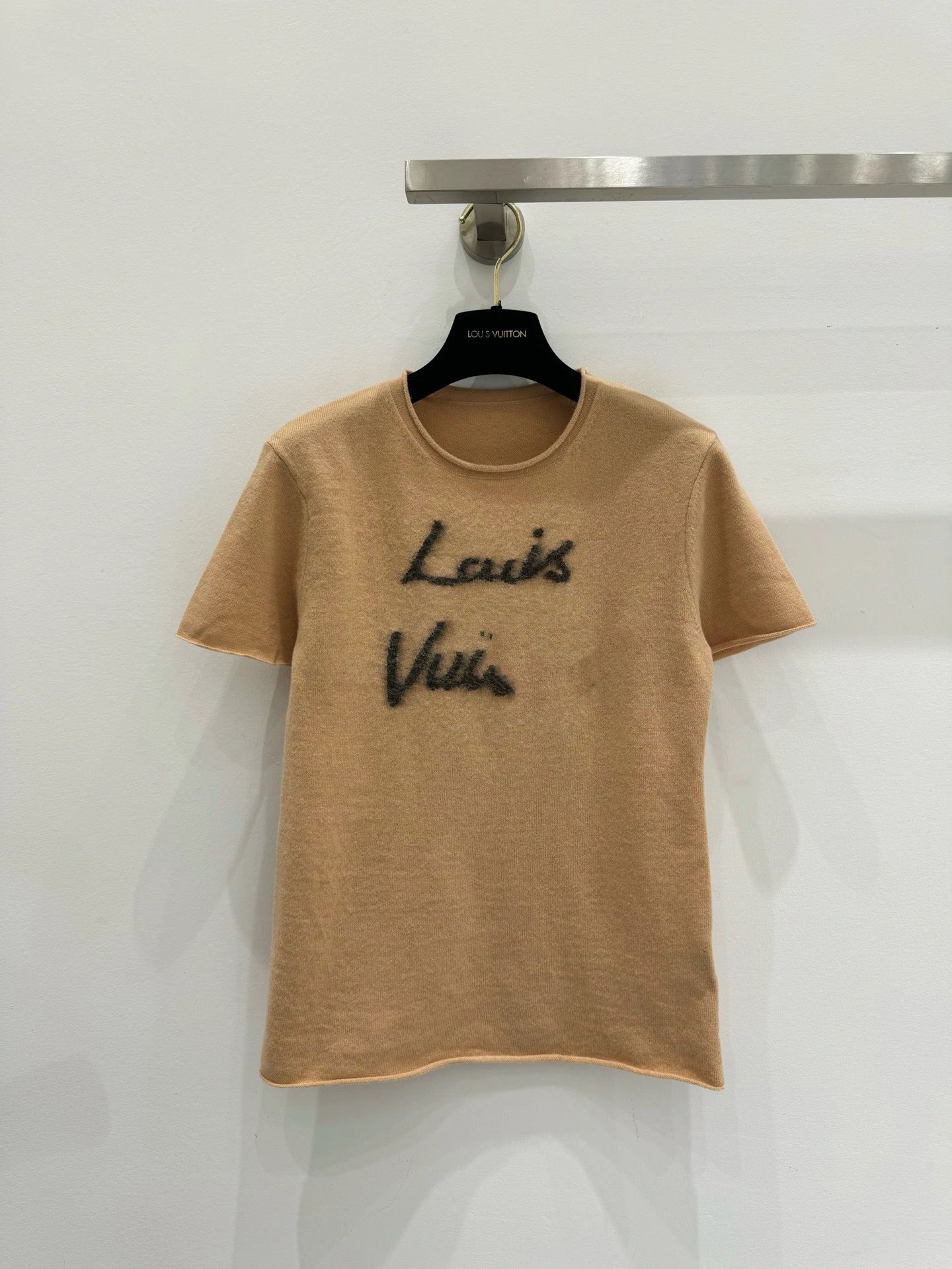 Louis Vuitton Script Knit T-Shirt Beige - 5