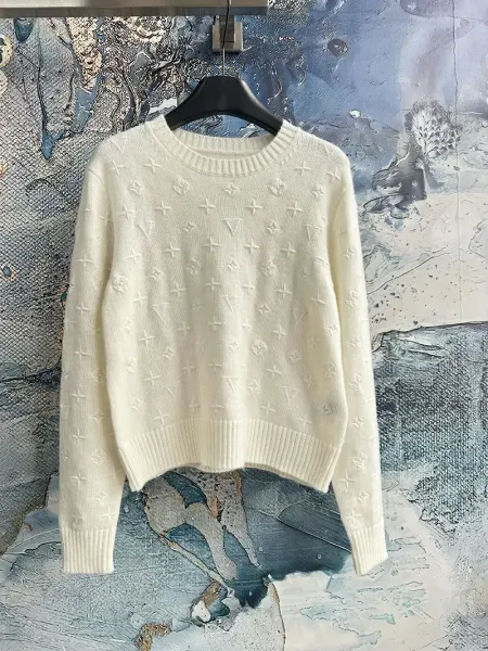 Louis Vuitton Monogram Knit Sweater Off-White Sweater - 1