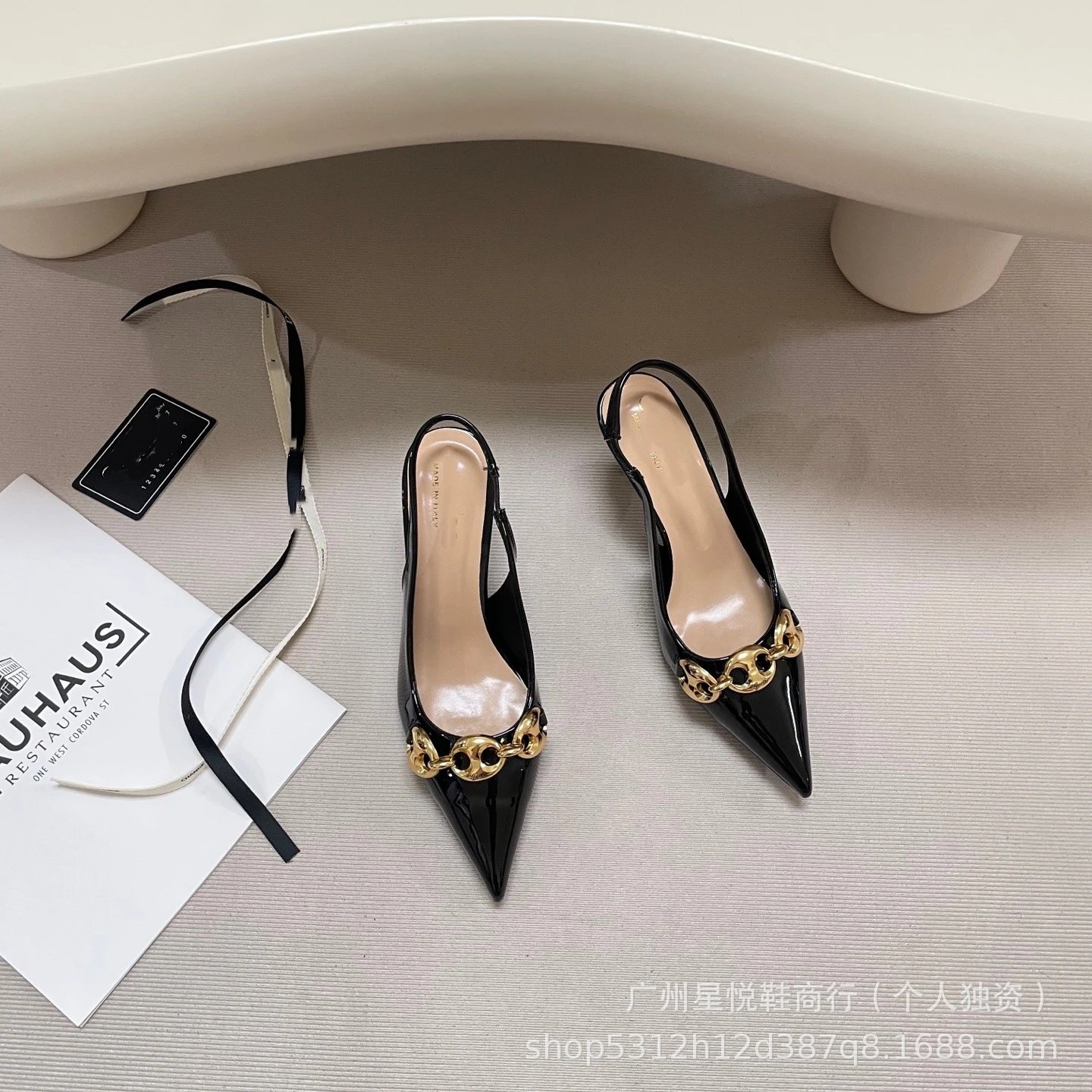 Gucci Marmont Chain Loafer Pink Pointed-Toe Slingback Heels - 11
