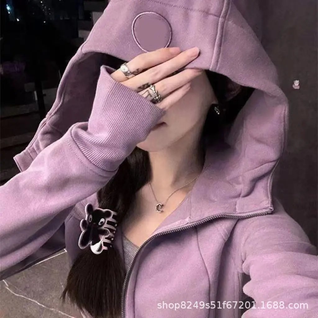 Black Hoodie with Gold Zipper Front - 3