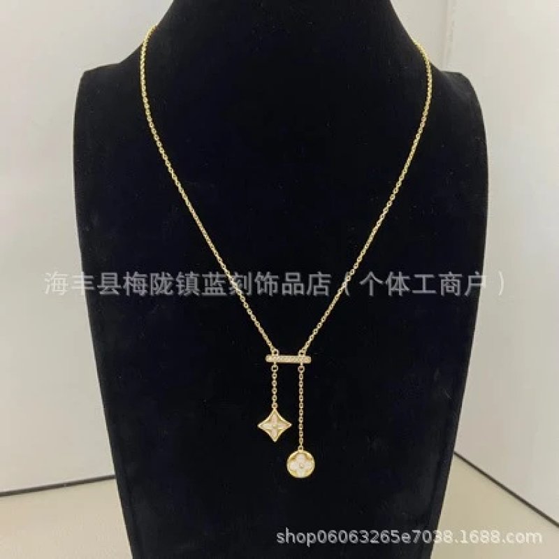 Gold-Tone Bar Pendant Necklace with Diamond-Cut Charm and Coin