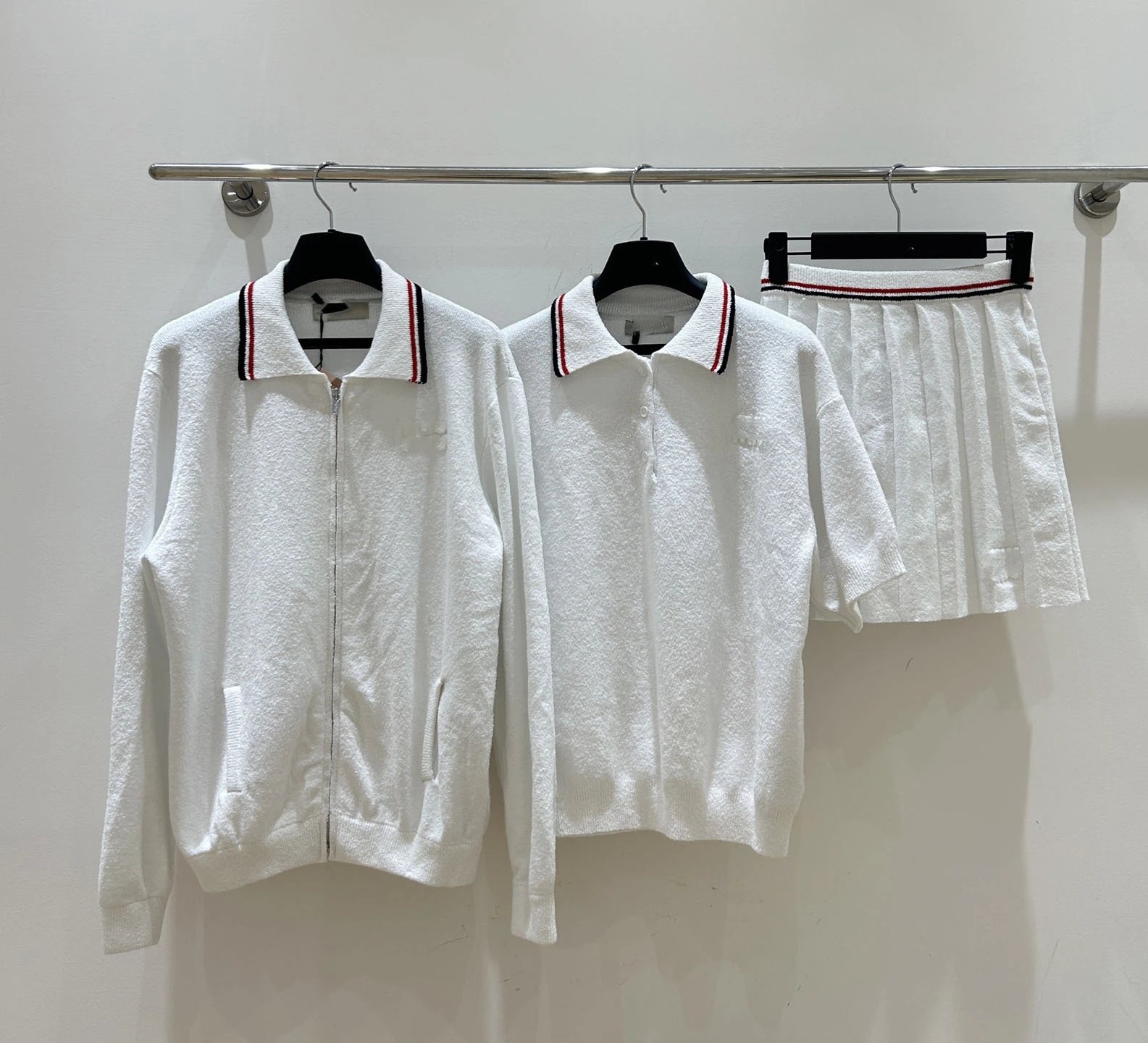Off-White Tennis Collar Zip-Up Sweater White - 4