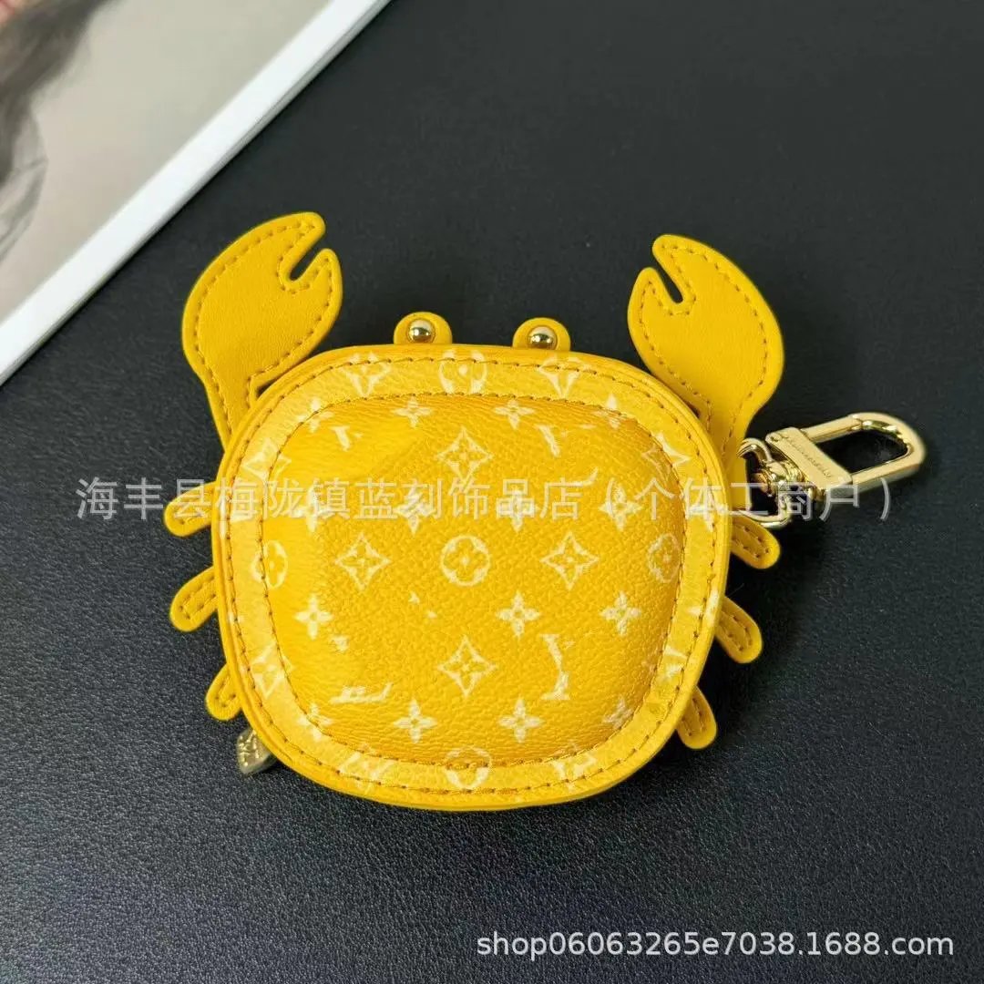 Louis Vuitton Crab Charm Orange Monogram Leather Keychain - 2