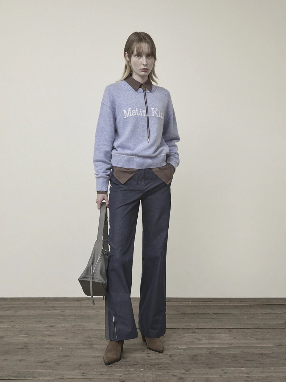 Matin Kim Logo Knit Sweater Off-White - 69