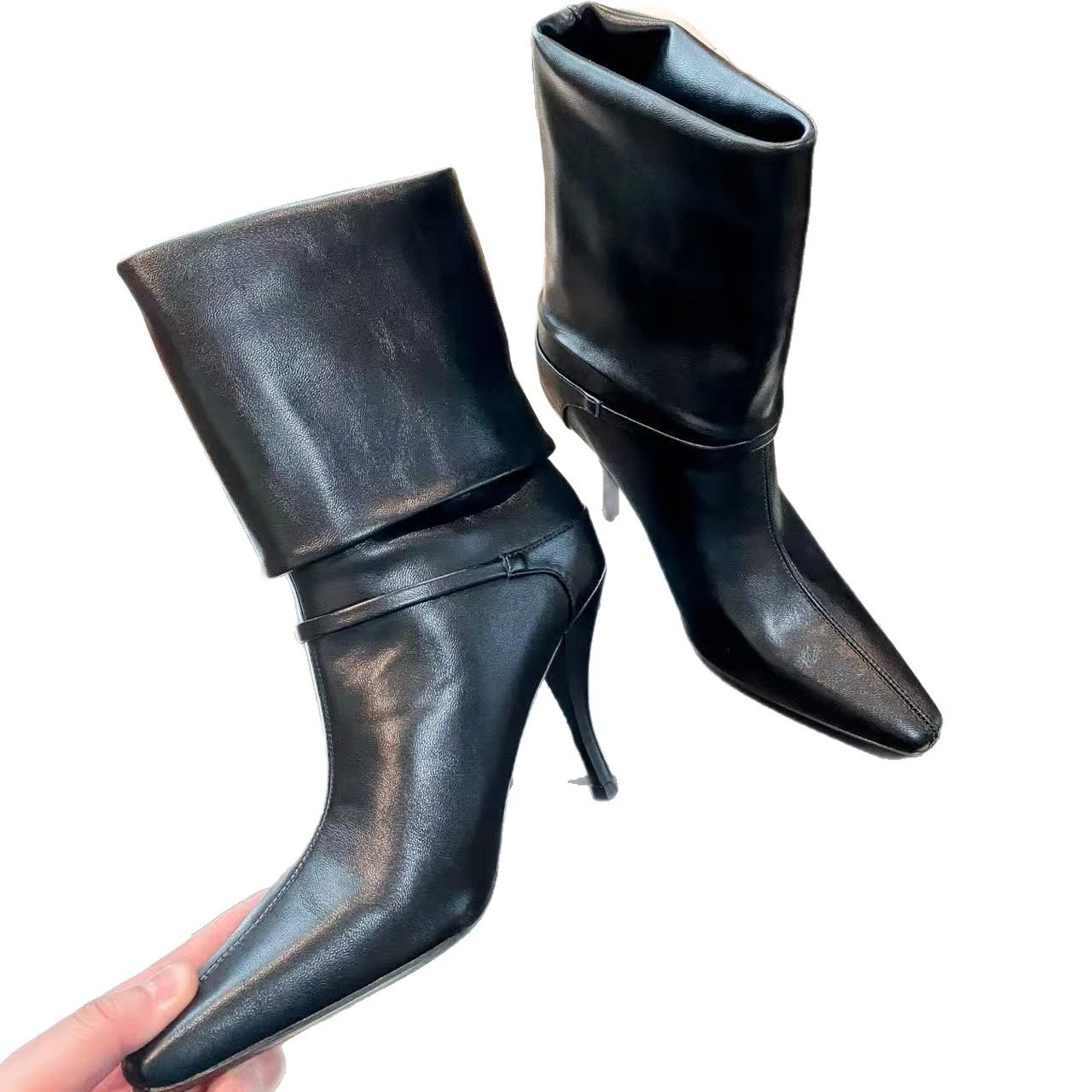 Saint Laurent Boots Fold-Over Shaft Pointed-Toe Stiletto image 5