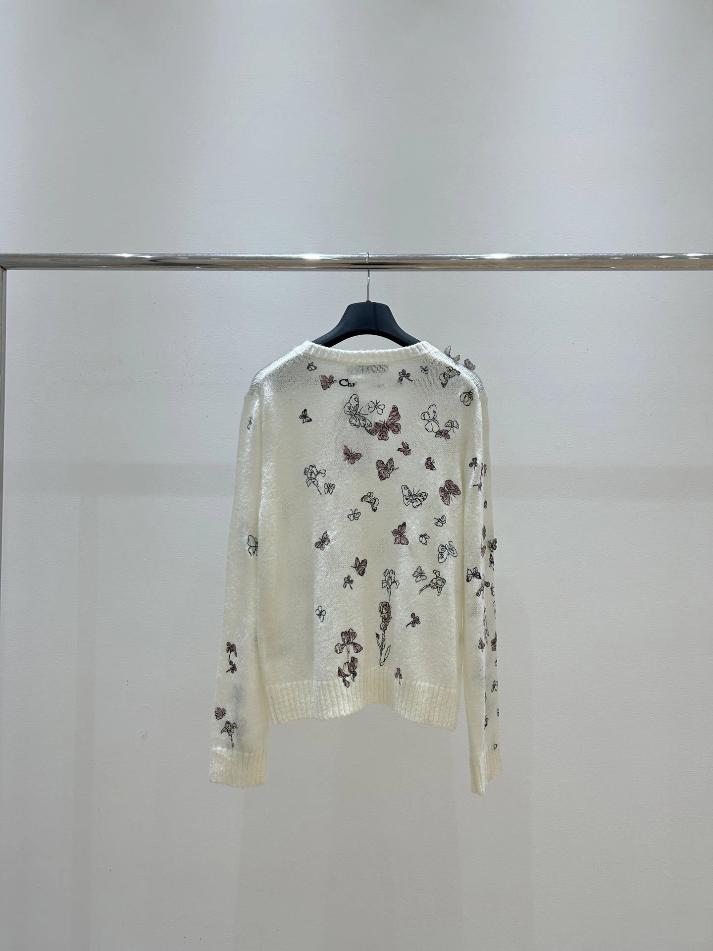 Dior Butterfly-Print Knit Vest Top White - 7
