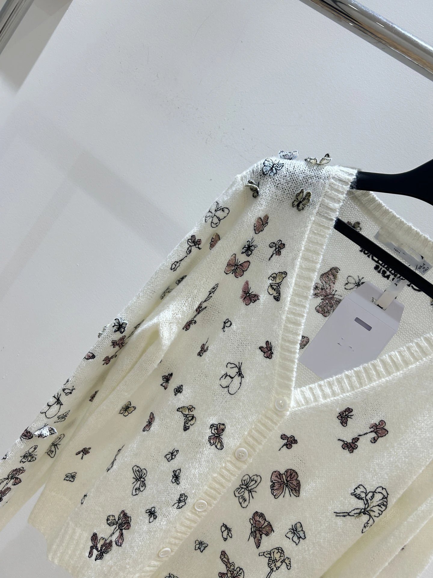 Dior Butterfly-Print Knit Vest Top White - 12