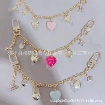Multicolor Heart Charm Bracelet Set Gold-Tone Jewelry - 3