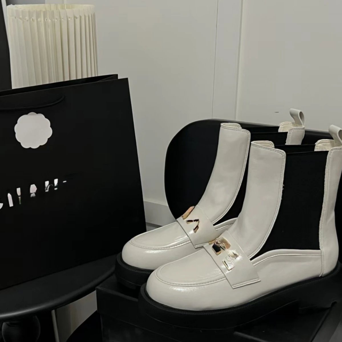 Miu Boots Ankle with Lug Sole and Metal Buckle image 4