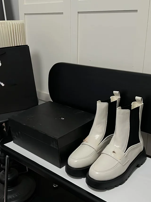 Miu Boots Ankle with Lug Sole and Metal Buckle product detail image 3