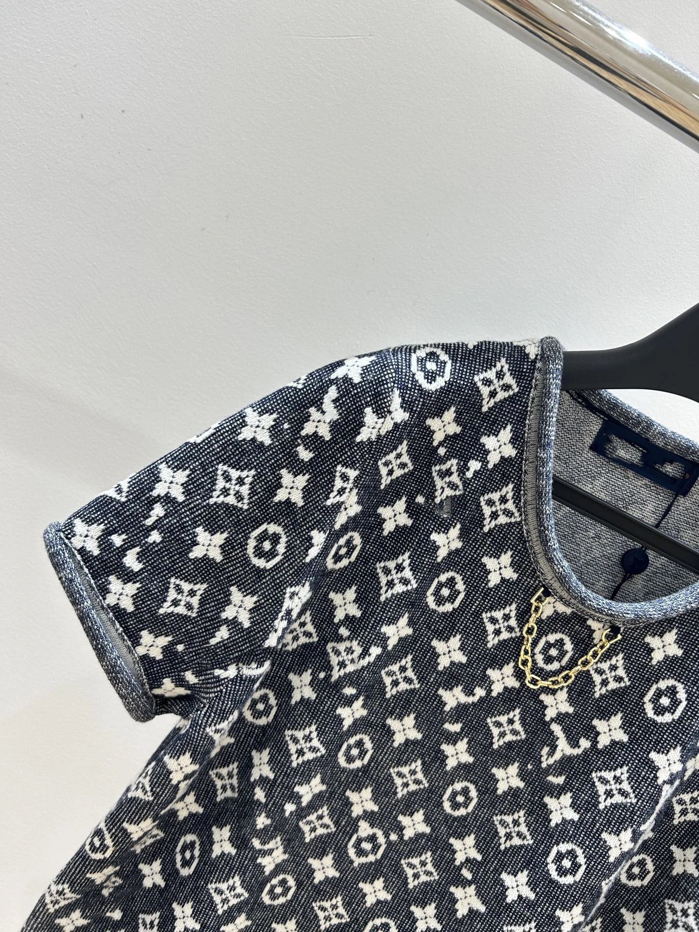 Louis Vuitton Monogram Knit T-Shirt Navy - 20