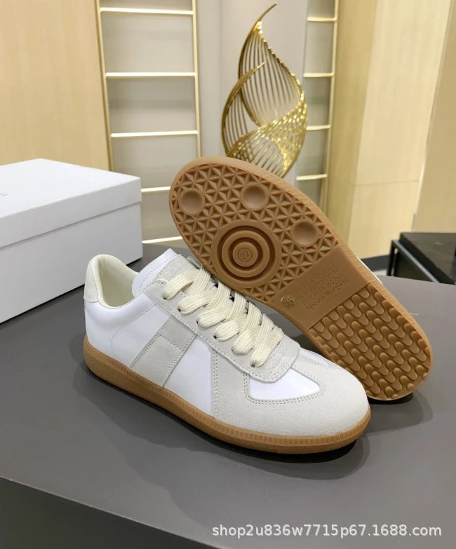 Maison Margiela Replica Sneakers Brown and Black Suede Leather Sneakers - 4