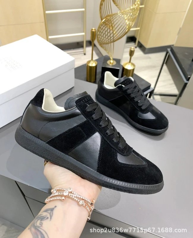 Maison Margiela Replica Sneakers Brown and Black Suede Leather Sneakers - 14