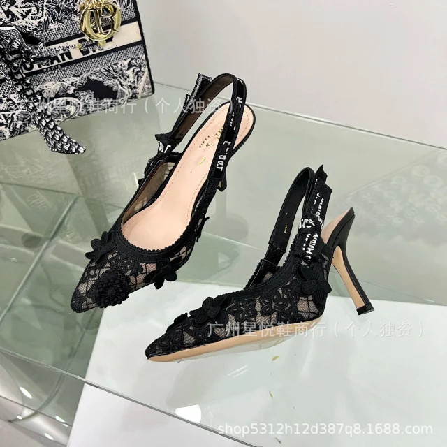 Unbranded High Heels Floral Lace Slingback Stiletto product detail image 15