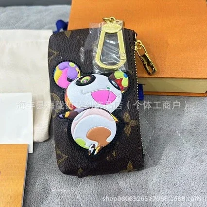 Unbranded Wallets & Card Holders Monogram-print mini coin purse and holder keychain product detail image 3