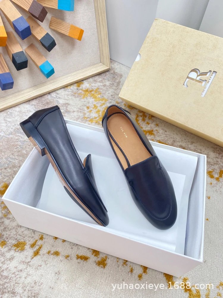 Rochas Loafers Navy Blue Leather Loafers - 6